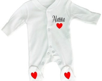 Personalized Newborn Baby Pajamas First Name - Newborn Baby First Outfit - Girl and Boy