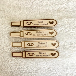 Annonce Grossesse Originale Test de Grossesse en Bois - Bébé 2 - Bébé 3 - Bébé 4 famille amis papa mamie papi tata tonton