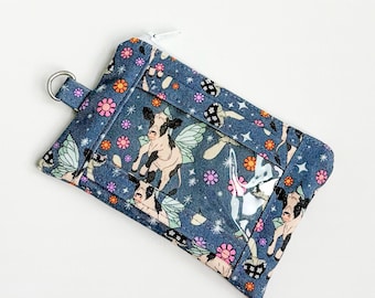 Badge Wallet with ID Window – Zipper Pouch Wallet – Lanyard Badge Holder – Fabric ID Holder – Small Wallet – Customizable Gift