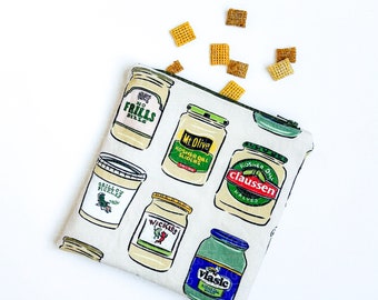 Snack Bag - Pickle Jars Snack Bag - Reusable Snack Bag - Pickle Zipper Pouch - Reusable Sandwich Bag