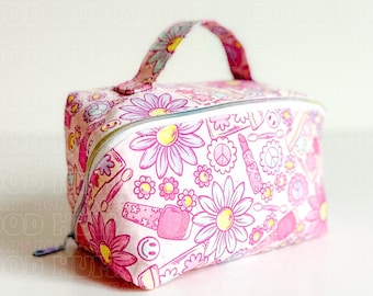 Expandable Open-Up Pouch | Travel Makeup Bag | Toiletry Organizer with Zipper Compartments | Handmade Storage Bag for Cosmetics Accessories