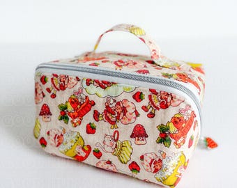 Expandable Open-Up Pouch | Travel Makeup Bag | Toiletry Organizer with Zipper Compartments | Handmade Storage Bag for Cosmetics Accessories