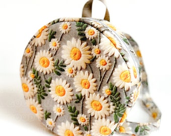 Circle Backpack - Daisy Zipper Backpack - Kids  Backpack - Kids Gift - Child Backpack - Daisy Circle Backpack