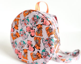 Circle Backpack - Kitty Zipper Backpack - Kids  Backpack - Kids Gift - Child Backpack - Kitty Circle Backpack