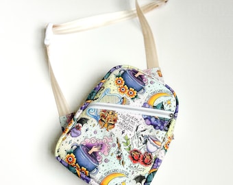 Small Sling Bag – Crossbody Bag with Zipper – Cotton Canvas Bag – Adjustable Strap – Minimalist Purse – Travel Bag – Optional Coin Pouch