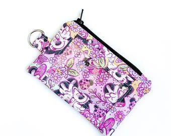 Badge Wallet with ID Window – Zipper Pouch Wallet – Lanyard Badge Holder – Fabric ID Holder – Small Wallet – Customizable Gift