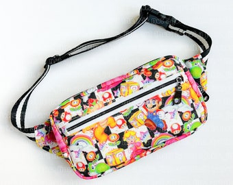 Kids Fanny Pack - Child Size Fanny Pack - Belted Waist Bag - Kids Hip Bag - Rainbow Plumber Fanny Pack