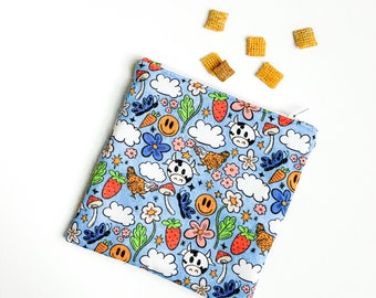 Snack Bag - Farm Animals Snack Bag - Reusable Snack Bag - Animal Zipper Pouch - Reusable Sandwich Bag