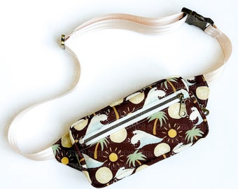 Adult and Kids Fanny Pack - Fanny Pack - Belted Waist Bag - Kids Hip Bag - Beachy Fanny Pack - Crossbody Bag - Mothers Day Gift