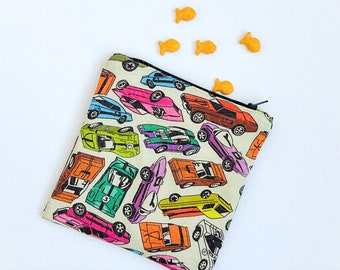 Snack Bag - Racecar Snack Bag - Reusable Snack Bag - Car Zipper Pouch - Reusable Sandwich Bag