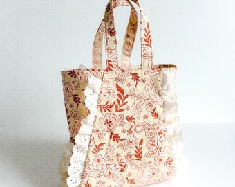 Ruffle Tote Bag - Boho Tote Bag - Paisley Tote - Western Tote Bag - Holiday Gift Bag