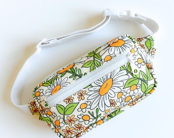 Kids Fanny Pack - Child Size Fanny Pack - Belted Waist Bag - Kids Hip Bag - Daisy Fanny Pack