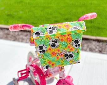 Scooter Bag - Handlebar Bag - Bike Basket - Bike Bag - Scooter Basket - Kids Gift - Neon Pineapples Handlebar Bag