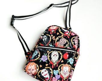 Mini Sling BackPack - Crossbody Sling Backpack - Sling Bag - Horror Films Sling Bag