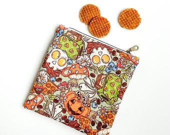 Halloween Snack Bag - Spooky Breakfast Snack Bag - Reusable Snack Bag - Halloween Zipper Pouch