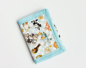 Cute Trifold Wallet with Coin Pocket, ID Slot & Card Holders – Compact Fabric Wallet – Small Wallet – Handmade Gift Idea