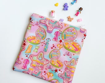 Snack Bag - Pocket Girl Snack Bag - Reusable Snack Bag - Toy Zipper Pouch - Reusable Sandwich Bag