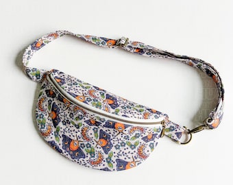 Handmade Bum Bag / Fanny Pack – Adjustable Cotton Canvas Waist Bag – Crossbody Belt Bag – Unisex Hip Bag