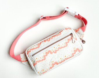 Kids Fanny Pack - Child Size Fanny Pack - Belted Waist Bag - Kids Hip Bag - Dainty Floral Fanny Pack