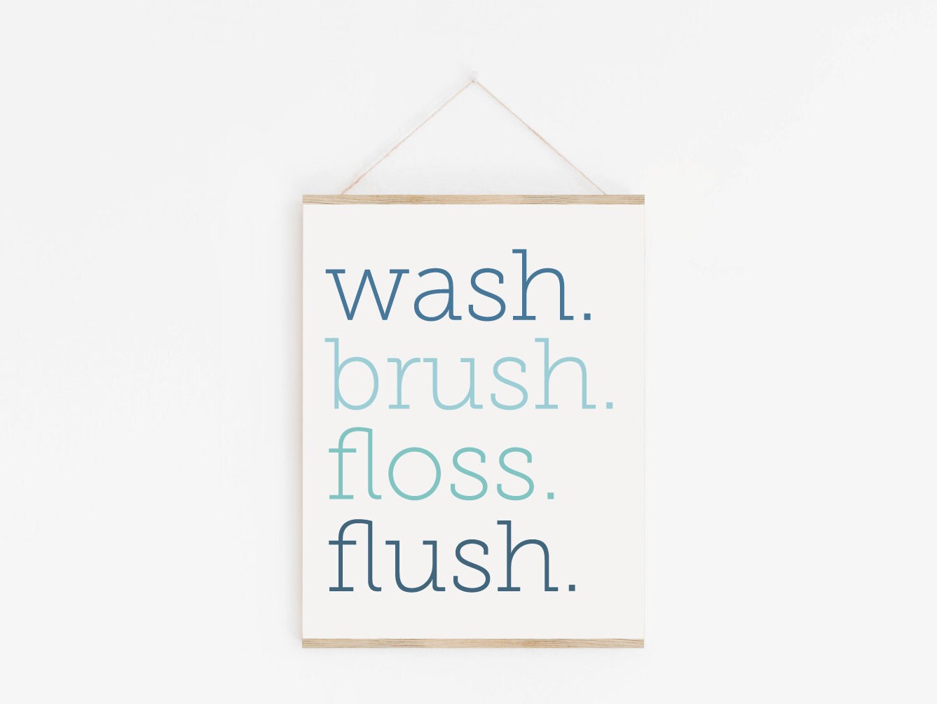 INSTANT DOWNLOAD Bathroom Printable Wash Brush Floss Flush Art Print ...