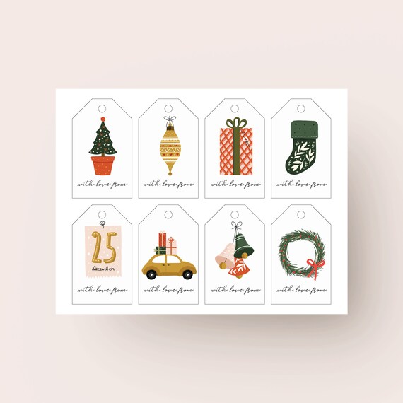 INSTANT DOWNLOAD Printable Gift Tags Christmas Holiday Etsy