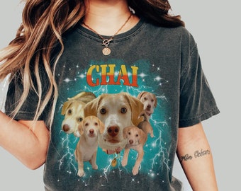 Custom Comfort Colors Dog TShirt, Retro Dog Shirt, Personalized Pet Shirt, 90s shirt, Women Tee, Unisex Tee, Pet Tee