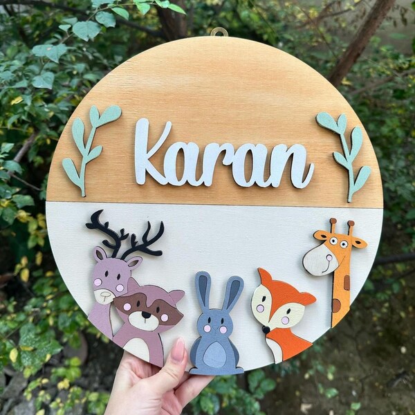 Nursery Decor, Nursery Name Sign, Baby Shower, Personalized Round plaque, Round name sign, 3D Name Sign ,Custom Name, 12 inch, Ocean2024