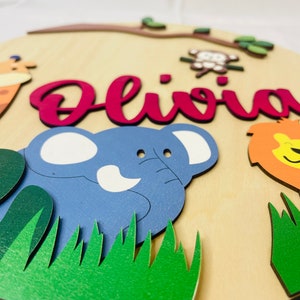 Kinderzimmer-Dekoration, Kinderzimmer-Namensschild, Babyparty, personalisiertes rundes Schild, rundes Namensschild, 3D-Namensschild, individueller Name, 12 Zoll, Ocean2024 Bild 8