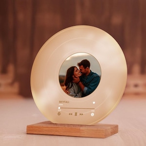 Personalisierte Schallplatte mit Foto - Acryl Song Plaque - Jubiläumsgeschenk für Freunde - Geburtstagsgeschenk für Sie Ihn - Weihnachtsgeschenke,