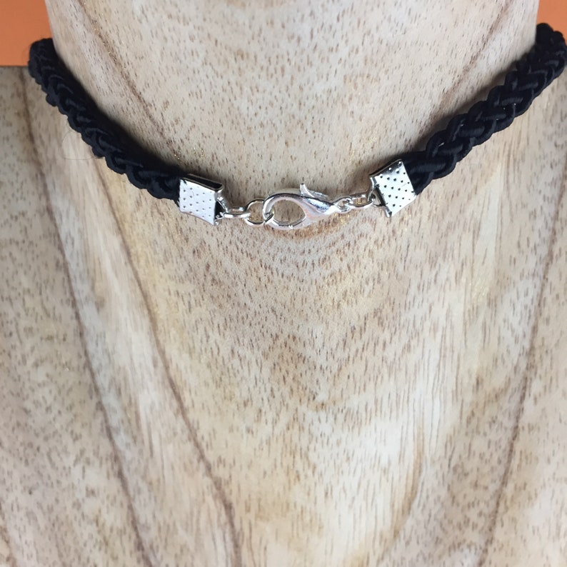 Choker Necklace Vintage Beistle Halloween Decoration Inspired 90s Style Black Cord Retro Witch Broom Stick Black Cat Moon Face Graphic Goth