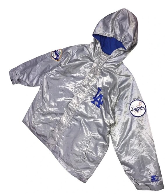Vtg 1995 La Dodgers Windbreaker Jacket Hoodie MLB Starter