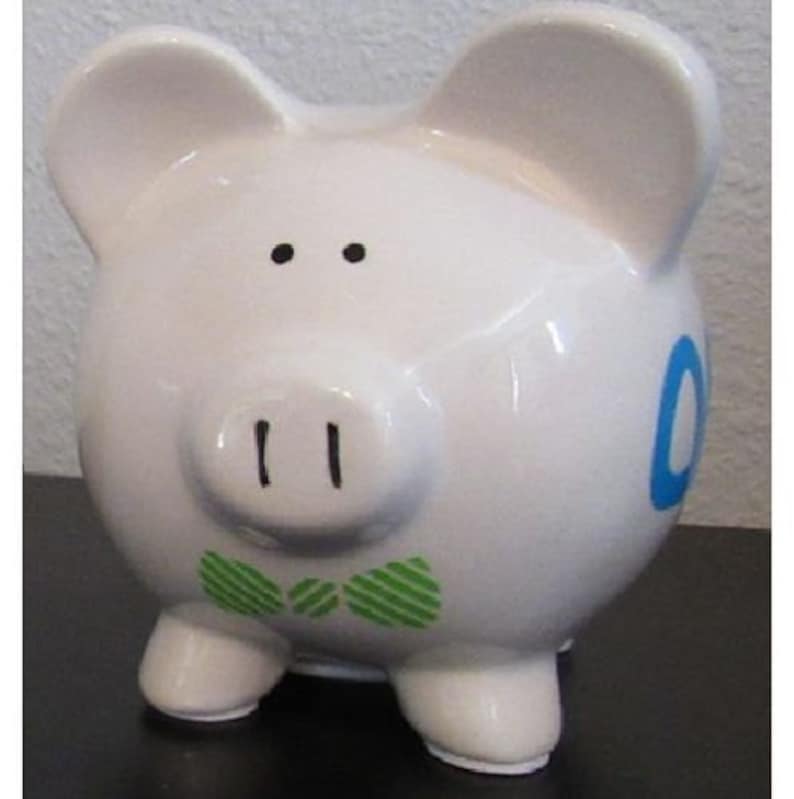 boy girl holiday White cute Personalized Ceramic Piggy Bank gift Small large