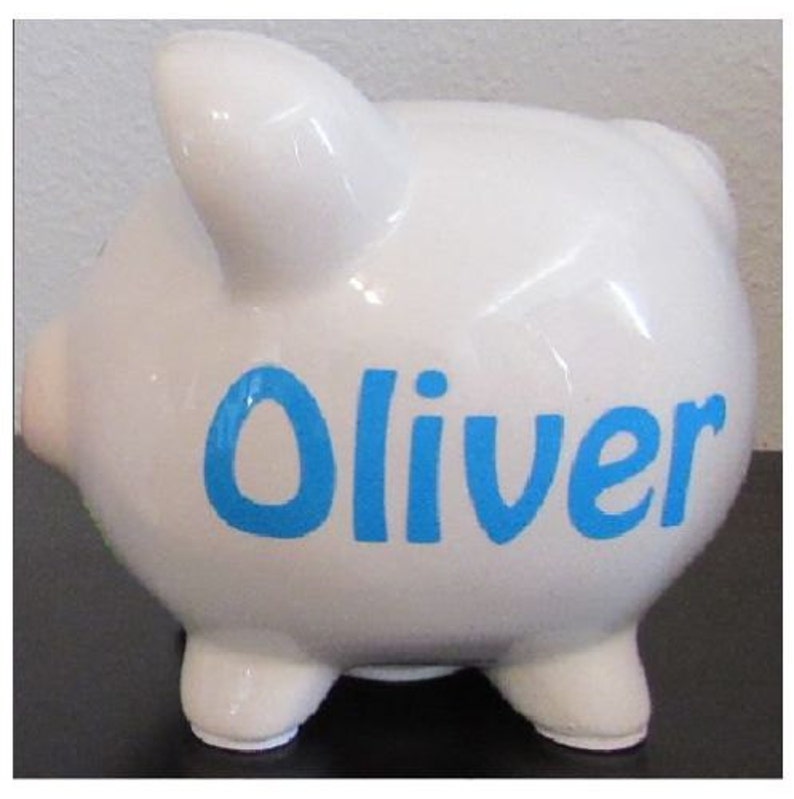 boy girl holiday White cute Personalized Ceramic Piggy Bank gift Small large