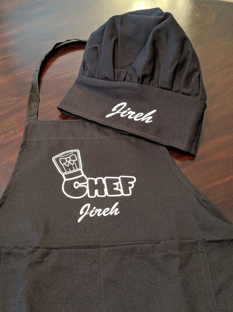 Personalized Kids Chef Cooking Apron/ Chefs Color Matching Hat Etsy