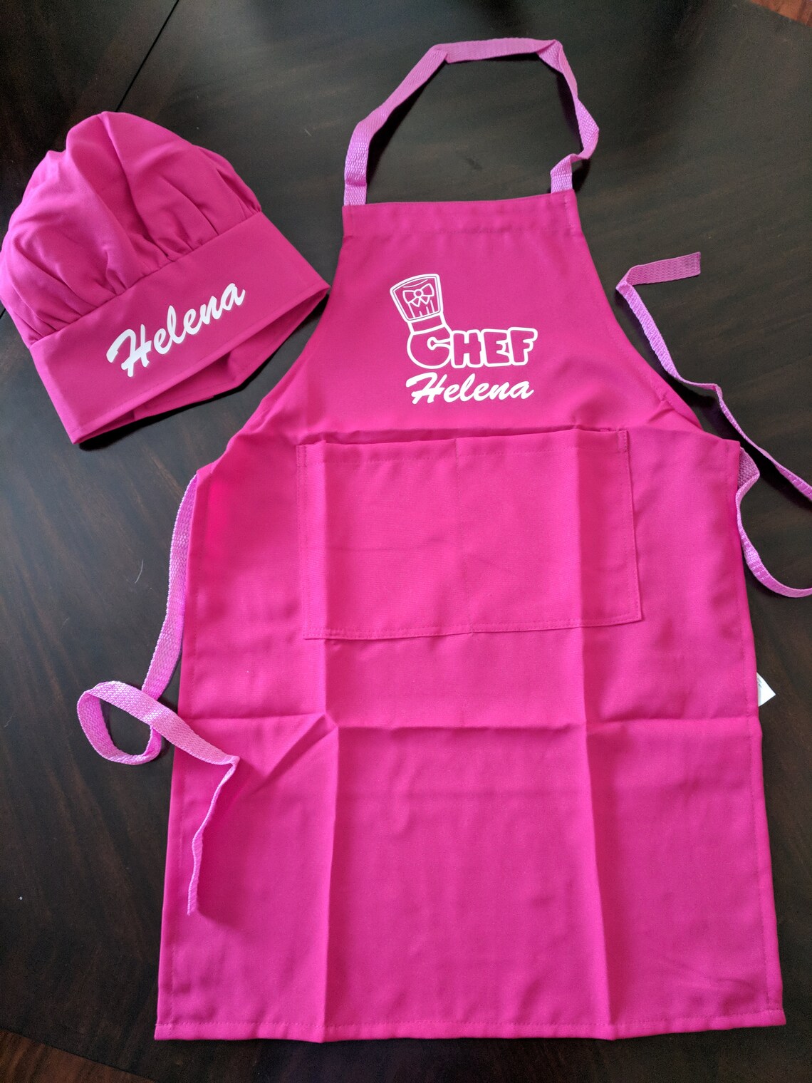 Personalized Kids Chef Cooking Apron/ Chefs Color Matching Hat Etsy