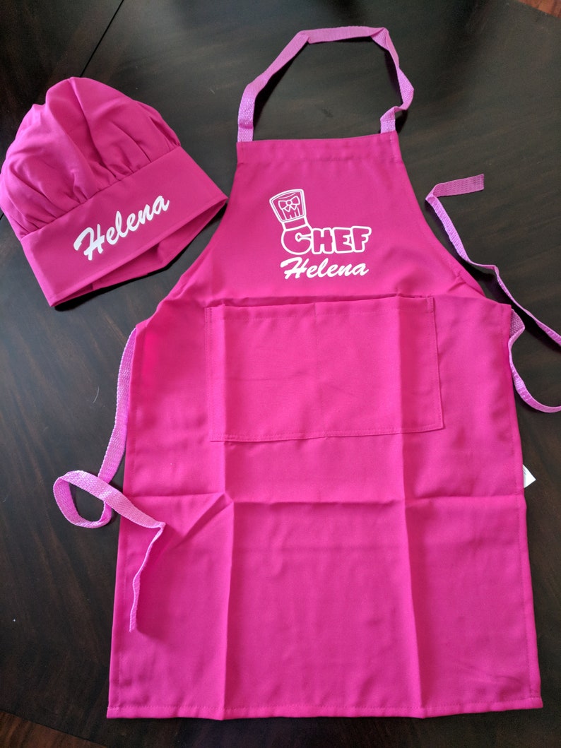 Personalized Kids Chef Cooking Apron/ Chefs Color Matching Hat Etsy