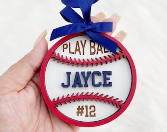Baseball Gifts, Christmas Ornament, Baseball Ornament Personalized, Baseball Gifts for Team, Baseball Coach Gift, Personalized Baseball