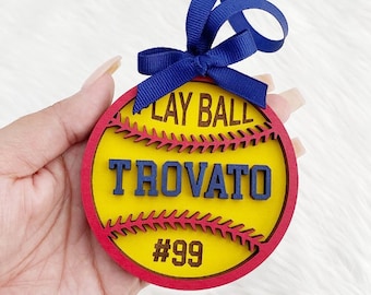 Softball Gifts, Christmas Ornament, Softball Ornament Personalized, Softball Gifts for Team, Softball Coach Gift, Personalized Softball