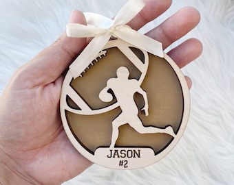 Personalized Football Ornament, Custom Football Ornaments, Football Christmas Ornament, Sports Ornament Personalized, Sport Team Ornament