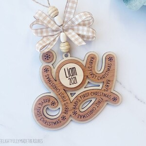 My First Christmas Ornament, Baby Boy First Christmas Ornament, New Baby Ornament 2021, Custom Baby Keepsake Gift