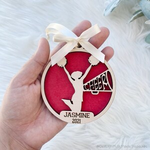 Personalized Cheer Ornament, Custom Cheer Ornaments, Cheer Christmas Ornament, Sports Ornament Personalized, Sport Team Ornament, Cheer Gift