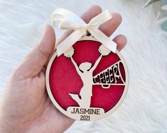 Personalized Cheer Ornament, Custom Cheer Ornaments, Cheer Christmas Ornament, Sports Ornament Personalized, Sport Team Ornament, Cheer Gift