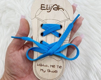 Wooden Lacing Toy, Shoe Tying Practice, Kids Learning Toys, Montessori Toys for Kindergarten, Hands on Learning, Shoe Lace Practice