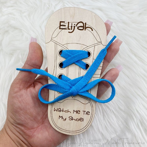 Wooden Lacing Toy, Shoe Tying Practice, Kids Learning Toys, Montessori Toys for Kindergarten, Hands on Learning, Shoe Lace Practice