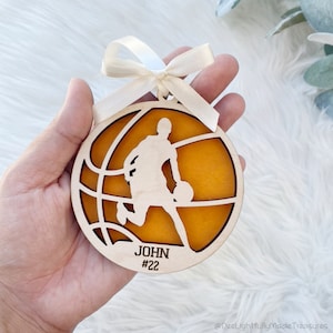Personalized Basketball Ornament for Kids, Custom Basketball Ornaments, Basketball Christmas Ornament, Sport Team Ornament, Custom Ornament