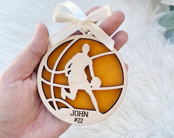 Personalized Basketball Ornament for Kids, Custom Basketball Ornaments, Basketball Christmas Ornament, Sport Team Ornament, Custom Ornament