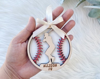 Personalized Baseball Ornament, Custom Baseball Ornaments, Baseball Christmas Ornament, Sports Ornament Personalized, Sport Team Ornament