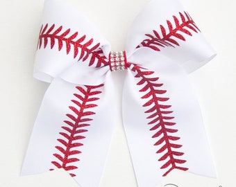 Baseball Sister Hair Bow, Baseball Bow, Sports Hair Accessories, Baseball Cheer Bow, Baseball Bow