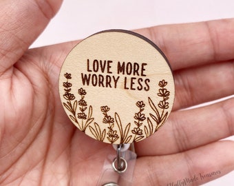 Wooden Badge Reel, Affirmation Gifts, Graduation Present, ID Badge Holder, Retractable Badge, Badge Reel Cute Teacher, Medical Gift, Badge