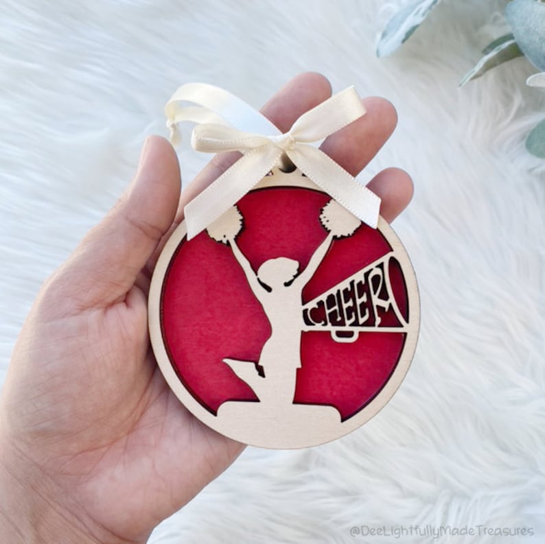 Personalized Cheer Ornament, Custom Cheer Ornaments, Cheer Christmas Ornament, Sports Ornament Personalized, Sport Team Ornament, Cheer Gift image 2